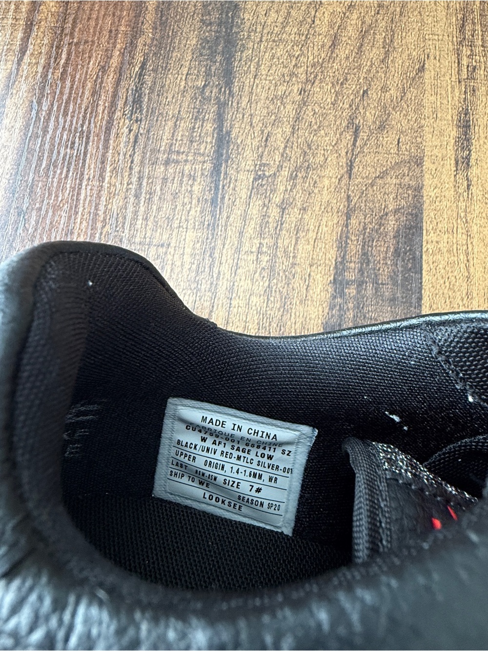 Nike Air Force 1 Sage Low Platform Sneakers Black Red Women’s Size 7 sample - Picture 10 of 10